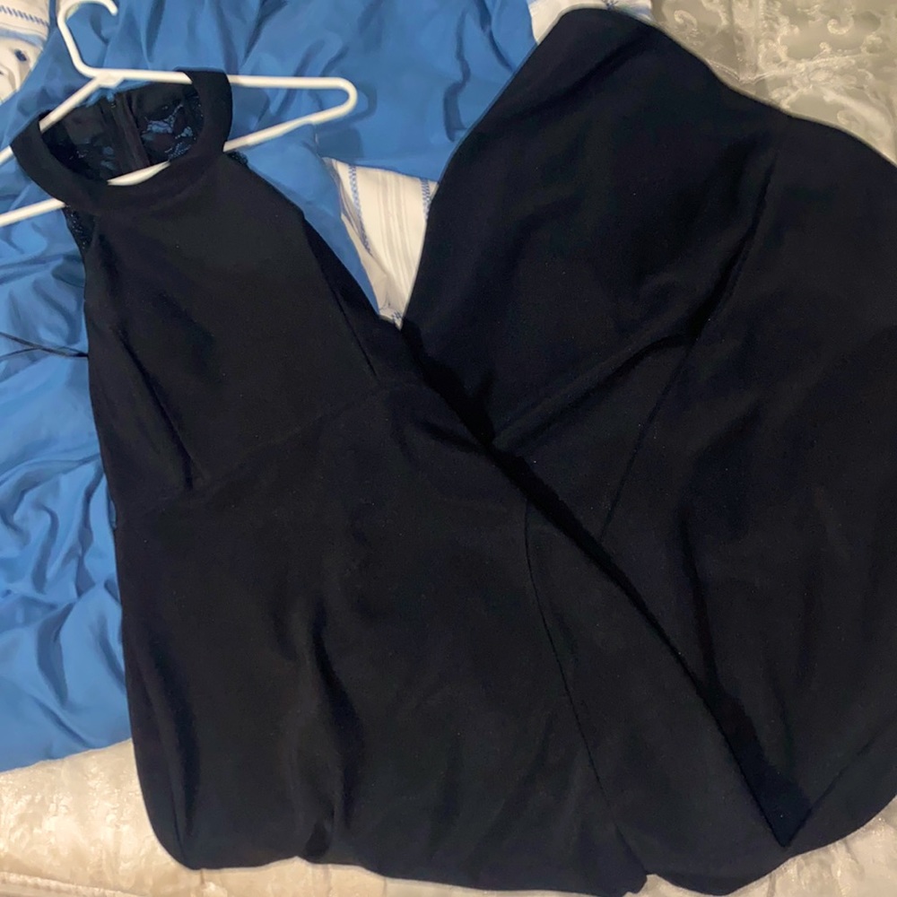 Black Venus Halter Top Lace Dress